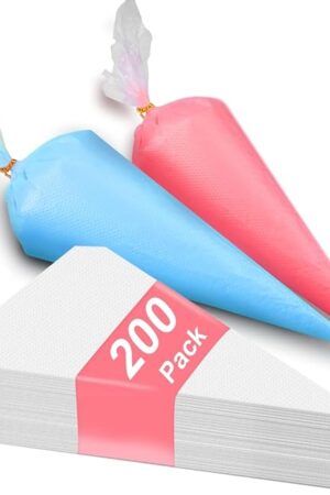 200pcs Disposable Icing Piping Bags - 12 Inch Pastry Bag Frosting Bags for Cake Cookies Baking Decorating - Plastic Tipless Piping Bags