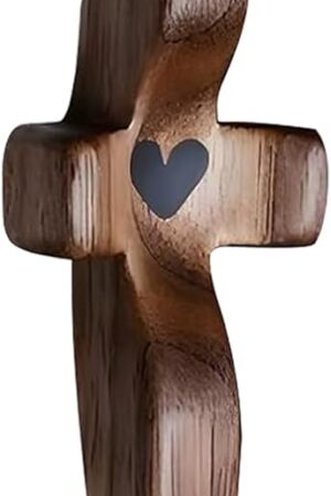 Cross My Heart | Encouragement Gift Wooden Cross Fingertip Stress Relief Gifts Pocket Small Cross Christmas Gift Handheld Wooden Cross (Black 1pcs)