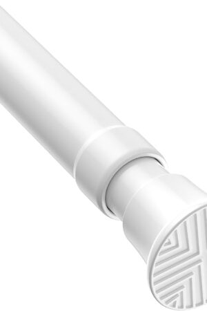 White Tension Curtain Rods18 to 36 Inch,Small Curtain Rods No Drilling,Short Tension Rod,Adjustable Spring Rod for Windows,Door,Closet