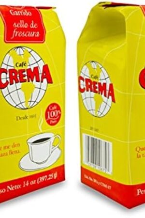 Cafe Crema Medium Roast Ground Puerto Rican Coffee, 14 Ounce Bag (Pack of 2)