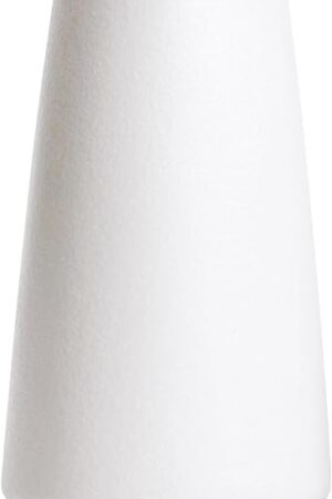 Bright White Vase - 6“ White Ceramic Flower vase, Boho Vases for Pampas Grass, Minimalist Modern vases for Home Decor, Table Shelf Living Room Farmhouse Decor
