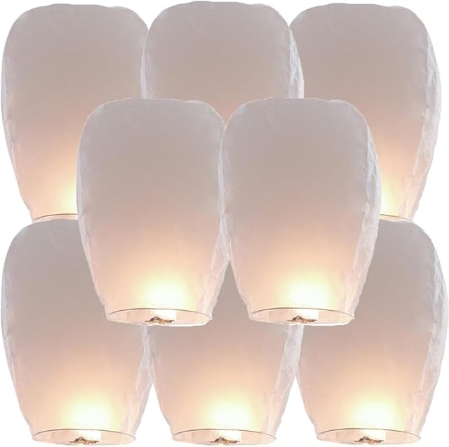 Paper Lanterns Have 10 Pack of White, Paper Lanterns for Parties, Weddings, Birthdays, Beach Style Parties, Service(with a Mark Pen).
