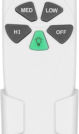 Ceiling Fan Remote Control Replacement, FAN-53T Remote for Harbor Breeze Hampton Bay Allen+Roth Kichler Litex, 3 Speed, Light Dimmer, 303.9MHz, Easy to Set with Mount Holder (Remote Only)