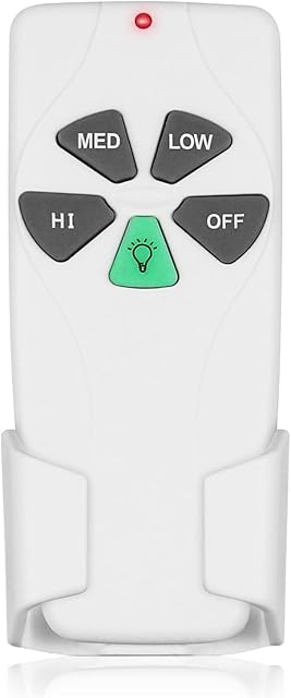 Ceiling Fan Remote Control Replacement, FAN-53T Remote for Harbor Breeze Hampton Bay Allen+Roth Kichler Litex, 3 Speed, Light Dimmer, 303.9MHz, Easy to Set with Mount Holder (Remote Only)