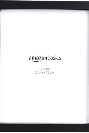 Amazon Basics Rectangular Photo Picture Frame, 8 x 10 in, Pack of 2, 11.22 x 9.21 inches, Black
