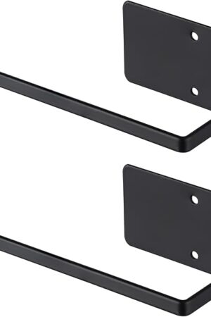 Bathroom Toilet Paper Holder 2Pack,Stainless Steel Toilet Roll Holder,Wall Mounted Self Adhesive Paper Stand for Bathroom, Kitchen, Washroom(Black)