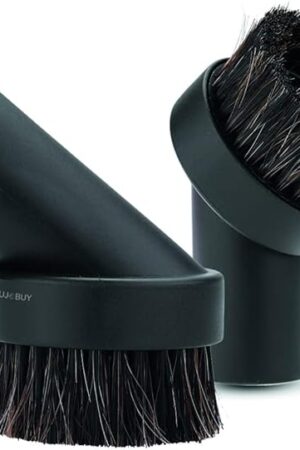 Black Deluxe Universal Replacement Vacuum Cleaner Generic Dust Brush 1 1/4" - Soft Mixed Horse Hair Dusting Vacuum Cleaner Kit Size 1.25" Natural Bristle Vacuum Attachment Replacement (2 PCS)