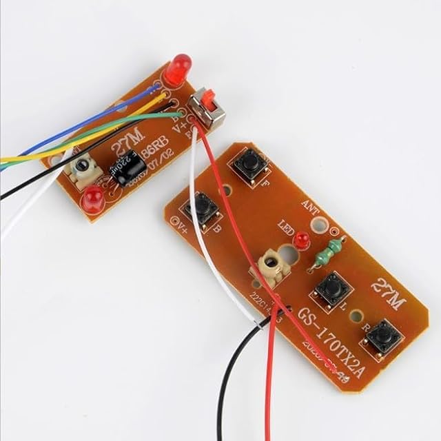The 2Pcs Four-Way Remote Control Board Two-Way RC Transmitter and Receiver Toy Car Robot Model Accessories,DIY Toys Projects Four-Way Remote Control Remote and App Controlled Vehicles Accessories,27mhz