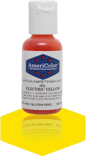 AmeriColor, Electric Yellow, 0.75 Ounce Bottle, Soft Gel Paste Food Colo