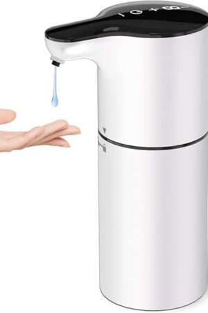 YIKHOM Automatic Liquid Soap Dispenser, Touchless Dish Soap Dispenser, 450mL/15.37 oz Electric Soap Dispenser 8 Level Adjustable Control, USB C Rechargeable Auto Soap Pump Hands Free for Kitchen