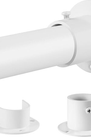 Closet Rods for Hanging Clothes, 1.3 Inch Diameter Heavy Duty Closet Rod 17-39 Inch Adjustable Clothes Hanging Bar Matte White Shower Curtain Rods for Closet, Wardrobes, Bathroom, Windows