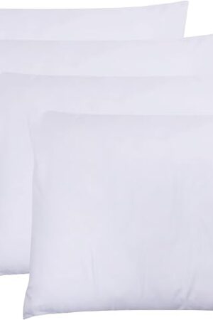 ZPECC White Pillow Cases Standard Size Set of 4, 20x26 Envelope Closure Pillowcases, Soft Plain Brushed Microfiber Covers Hypoallergenic Breathable