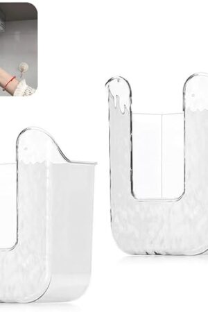 2 Pcs Kitchen Wipes Storage Box, Clear Wipes Dispenser for Bathroom, Refillable Wipes Holder, Wall Mounted Tissue Box Holder, Wipes Box Dispenser for Kitchen Bathroom Toilet