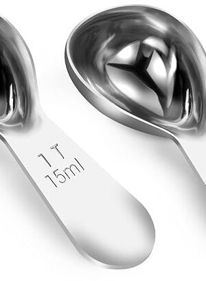 Coffee Scoop 1 Tablespoon Scoop Measuring Spoon for Ground Coffee 2 Pieces,Stainless Steel Small 1 Tbsp Coffee Spoons Measure Protein Powder Suger Bean,Short Handle Fits into Canisters.(1TBSP(15ML*2)