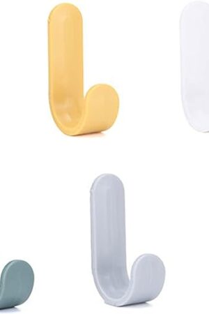 Adhesive Hooks Utility Wall Key for Decorative Holder Rack Self Towels, Hats, Shower, Kitchen, Living Room, Office(6 Pcs)