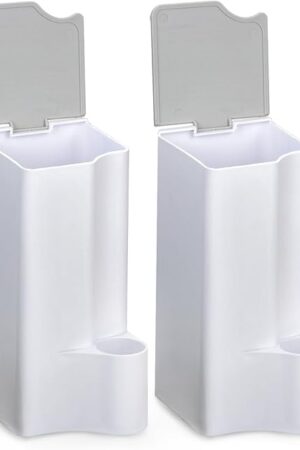 2 Pack Holder for Clorox Toilet Wand, Compatible with Clorox Toilet Wand Holder only, White & Gray