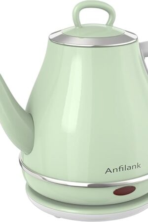 Electric Gooseneck Kettle, 1L 1500WFast Boil, 100% Stainless Steel BPA Free Pour-Over Coffee & Tea Kettle,Water Boiler with Auto Shut & Boil-Dry Protectio,Green