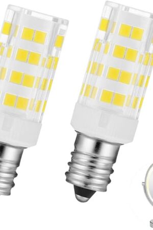 2 Pieces 6K T Type LED Light Bulb, Mirror Replacement Bulbs - Lighted Make Up Mirror Bulbs 20W Replacement Bulbs for Double Sided Illuminated Mirror