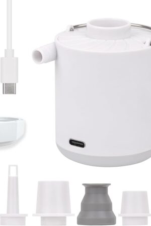 XINBAOHONG Mini Air Portable Camping Light Tiny Inflator/Deflator Pump with 1600mAh Battery USB Rechargeable for Pool Floats Air Bed Air Mattress Swimming Ring Vacuum Storage Bags