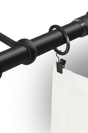 1 Inch Curtain Rods for Windows, Extra Long 32 to 240 Inch Long Black Rustic Curtain Rod Set, Modern Design Drapery Tubes with Brackets Room Divider, For Indoor and Outdoor