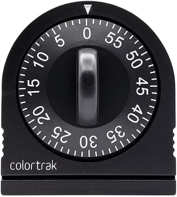 Colortrak 60‑Minute Wind‑Up Mechanical Timer | Battery‑Free Countdown Timer for Kitchen, Salon, Kids, Classroom, and Time Management