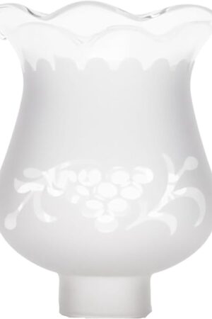 B&P Lamp 1 5/8 Inch Fitter Colonial Style Frosted and Etched Design Glass Lamp Shade for Vintage and Antique Style Globes