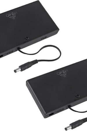 (2-Pack) 12V LED Neon Battery Pack for Neon Signs & LED Decorations, 8-AA Battery Holder with DC Connector