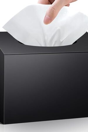 Acrylic Hand Towel Box Cover Compatible with Kleenex Disposable Hand Towels Wall-Mounted Paper Towel Dispenser Suitable for Tabletop, Bathroom, Car, and Office Use (Glossy Black)