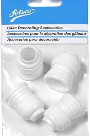 Ateco Standard Plastic Couplers, for Use Cake Decorating Tubes and Bags, Set of 4, 4 Count, White