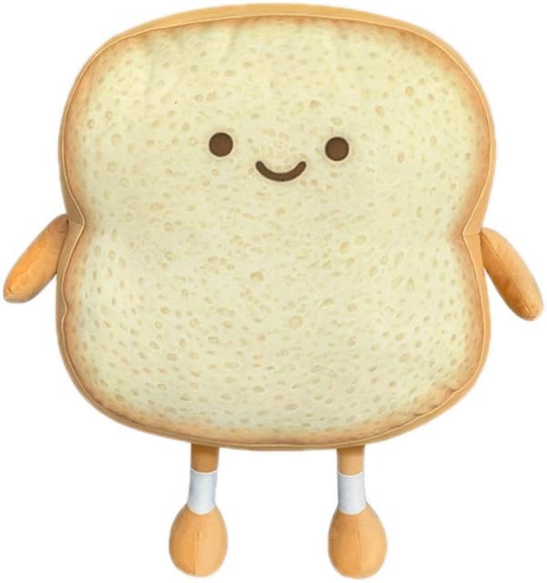 The Toast Bread Pillow Funny Food Plush Toy Pillows Small Cute Stuffed Plush Sofa Pillow (Toast Bread,Golden)