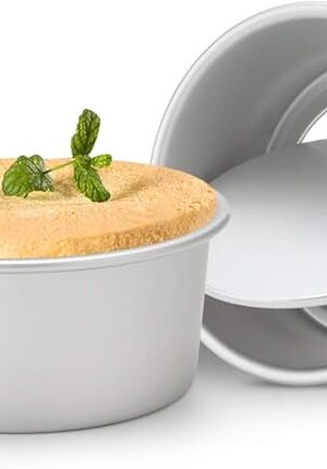 Beasea 6 Inch Round Cake Pan Set of 2, Nonstick Aluminum Alloy Cheesecake Pan with Removable Bottom for Oven Baking