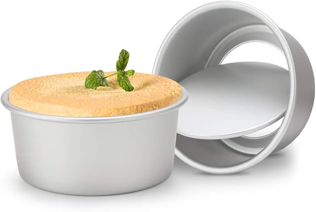 Beasea 6 Inch Round Cake Pan Set of 2, Nonstick Aluminum Alloy Cheesecake Pan with Removable Bottom for Oven Baking