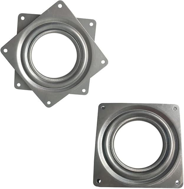 2 Pcs 4 Inch Susan Turntable Bearings Susan Turntable Lazy Susan Turntable Square Rotating Bearing Plate Lazy Susan Hardware Swivel Plate, for Swivel Plate,Corner Cabinet,Revolving Shelve in Kitchen