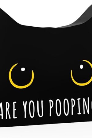 Black Cat Decor Halloween Cat Bathroom Decor Are You Pooping Funny Bathroom Acrylic Decors Sign Cat for Home Bathrooms Cats Lover Gifts For Women Men Halloween Christmas