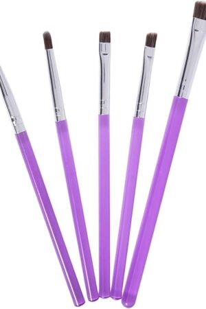 5-Piece Decorating Brush Set - Food Safe Decorating Brushes for Dusting Edible Glitter and Painting with Edible Color on Treats Kitchen Utensil Bakery Tools (5, Purple)