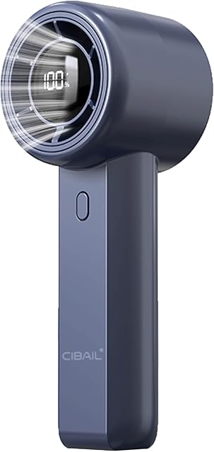 CIBAIL Mini Fan Portable Handheld - USB Rechargeable, 3 Speeds, 3H Max Cooling, Ultra Quiet, Lightweight Pocket Fan for Travel, Office, Home (Blue)
