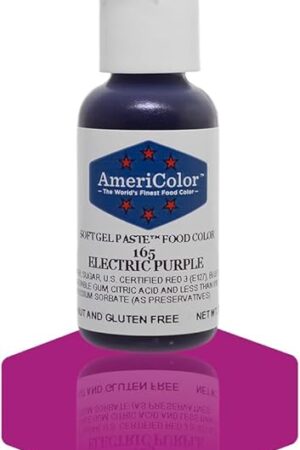 AmeriColor, Electric Purple, 0.75 Ounce Bottle, Soft Gel Paste Food Color