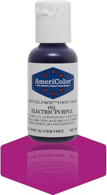 AmeriColor, Electric Purple, 0.75 Ounce Bottle, Soft Gel Paste Food Color