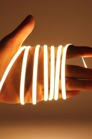 COB LED Strip Light, 16.4FT 12V 3000k Narrow Width 5mm Super Bright CRI 90+ Dotless LED Tape Light, 400LEDs/M Cuttable Flexible Dimmable Light Strip for Indoor Home Decor (No Power Supply)