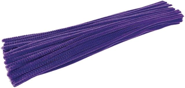The Colorations Purple Chenille Stem Pipe Cleaners, Pack of 100, Arts & Crafts, Decorating, STEM, Single Color, Activities for Kids, Crafting, Straw Cleaner, DIY
