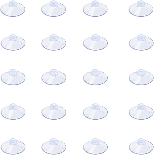 AQUANEAT 20 Packs Suction Cups 0.8 Inch Clear Sucker Pads Without Hook for Glass Home Organization Decoration