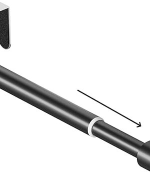 VEHHE Kitchen Towel Holder, Retractable Kitchen Towel Rack, Hooks Adjustable to Cabinet Door Thickness, Dish Towels Holder with EVA Pad, Over The Door Towels Rack, L10.4~16.9 X W2.8 X H2.4 in (Black)