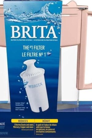 Brita Metro Water Filter Pitcher 6-Cup Capacity, BPA-Free, Replaces 1,800 Plastic Water Bottles a Year, Lasts Two Months, Includes 1 Filter, Small - Pink