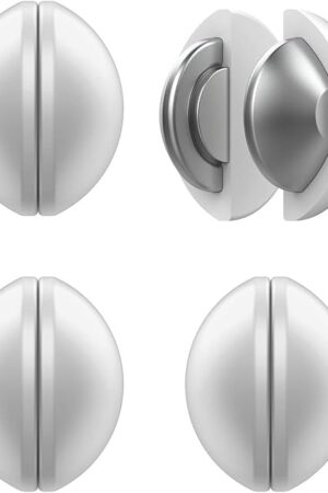 4 Packs Shower Curtain Weights, Magnetic Silicone Wrapped Heavy Duty Premium Shower Curtain Liner Clips Added Weight, Work for Drapery, Tablecloth, Flag - 4 Pack(White)