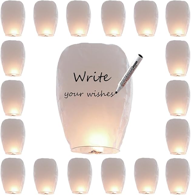 32 Pack Paper Lantern, Each Package is Equipped with A Marker Pen, Paper Lanterns Make Outdoor Activities More Fun, for Party.