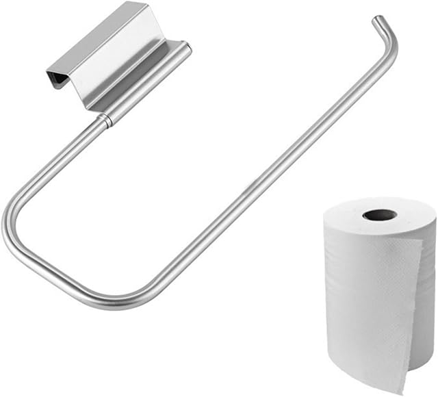 Cabinet Door Paper Towel Holder-Camper Paper Towel Holder-Paper Towel Rack Under Sink-Bathroom, Kitchen, Laundry Room, Tissue Storage(1pcs-12.4 in)