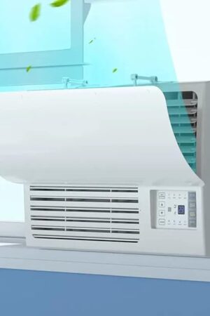 Window Air Conditioners Windshield Universal - Room Air Conditioner Window Baffle - Prevent Direct Blowing of Cold Air - Air Conditioning Unit Baffle [20.87"X7.87"] Croppable
