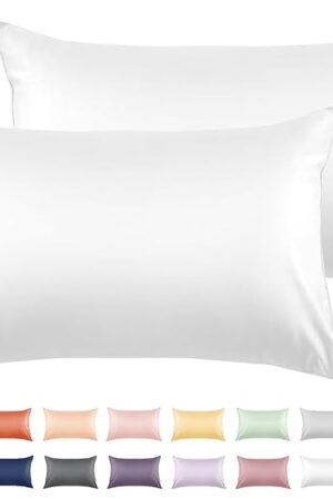 Warmstar 100% Cotton Toddler Pillowcase Set of 2, 600 Thread Count 13x18 Toddler Pillowcases Soft & Breathable, Cotton Travel Pillow Case Cover 13"x 18" with Envelope Closure,White