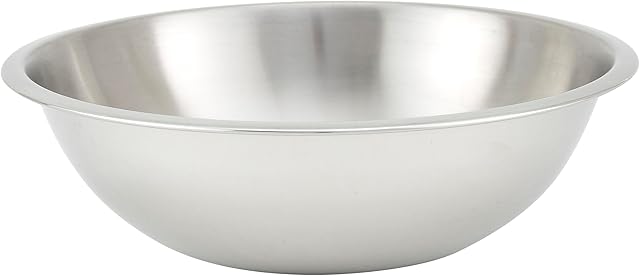 Winco Heavy-Duty Mixing Bowl, 4-Quart, Medium, Stainless Steel