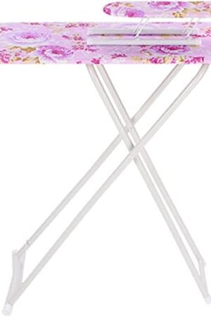 cdar Foldable Ironing Board, Good Load-bearing Height Adjustable Clothes Ironing Board Wood & Iron Material Smooth Edge Extra-Wide Ironing Board for Home Laundry Rooms Purple
